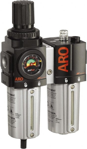 ARO/Ingersoll-Rand C38351-610 FRL Combination Unit: 3/4 NPT, Standard, 2 Pc Filter/Regulator-Lubricator with Pressure Gauge 