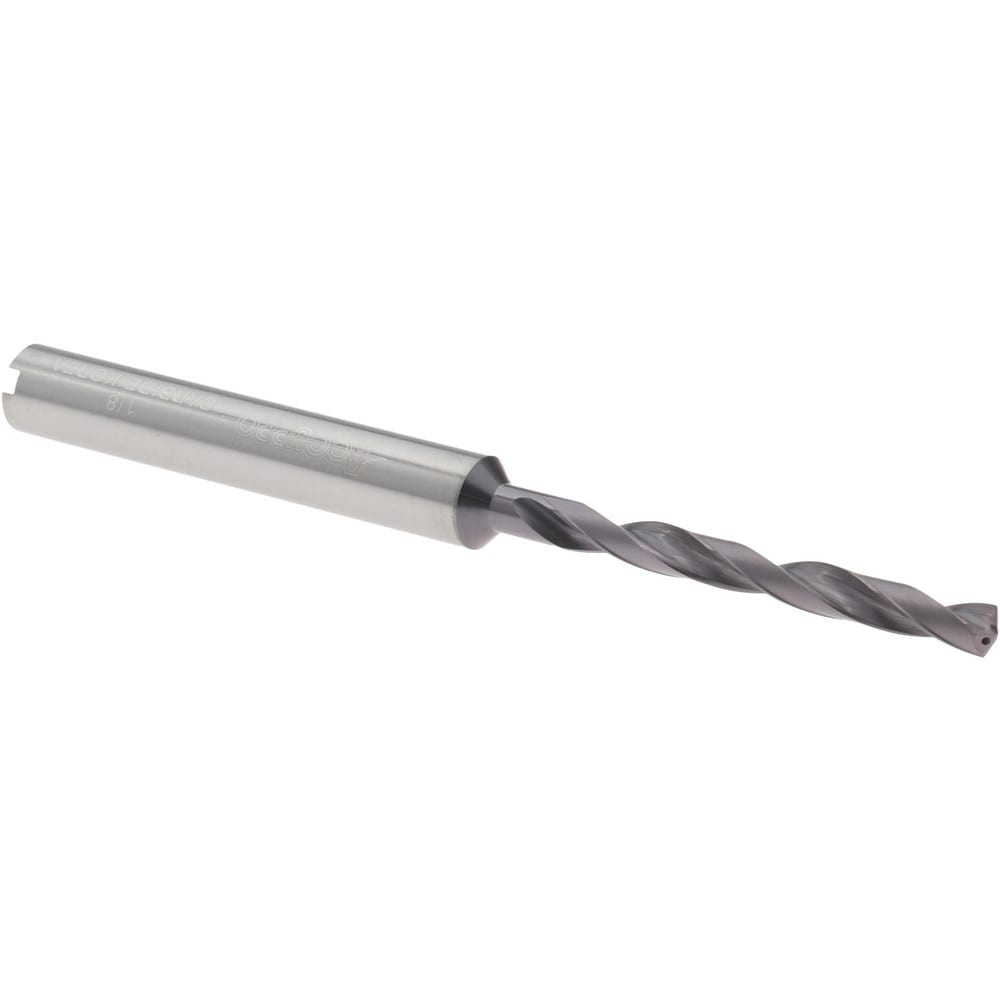 Taper Length Drill Bit: 1/8" Dia, 140 ° Point, Solid Carbide
