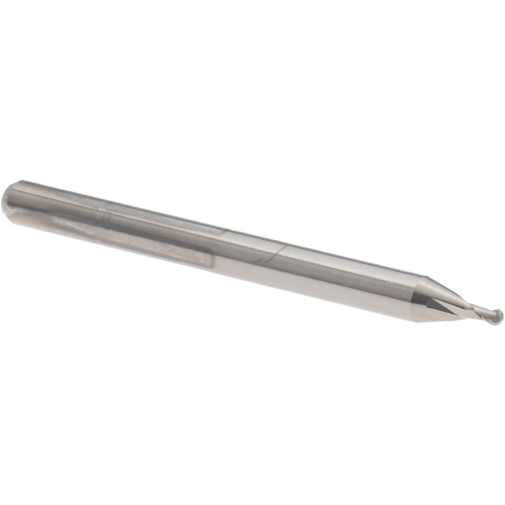 Ball End Mill: 3/64" Dia, 0.0700" LOC, 2 Flute, Solid Carbide