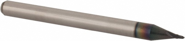 14797405 Ball End Mill: 1/32" Dia, 0.0470" LOC, 2 Flute, Solid Carbide  