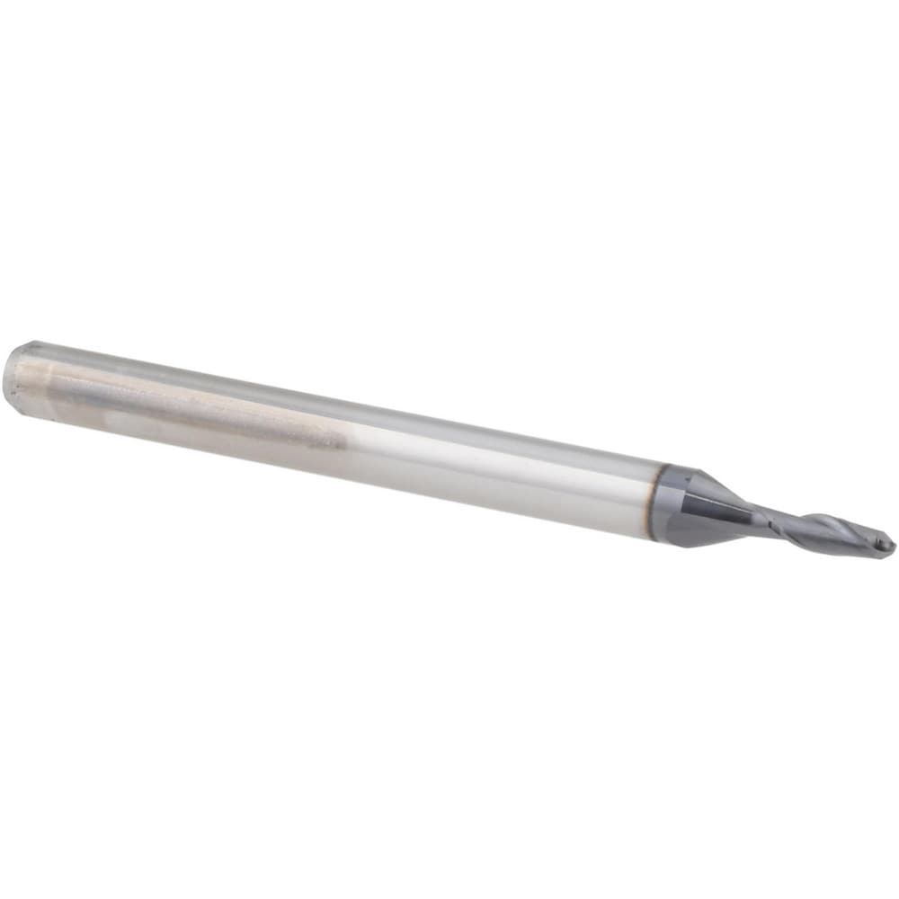 Ball End Mill: 1/16" Dia, 0.1860" LOC, 2 Flute, Solid Carbide