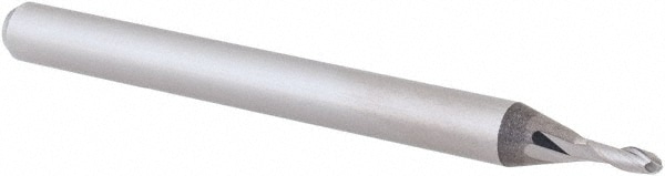 Ball End Mill: 0.048" Dia, 0.144" LOC, 2 Flute, Solid Carbide