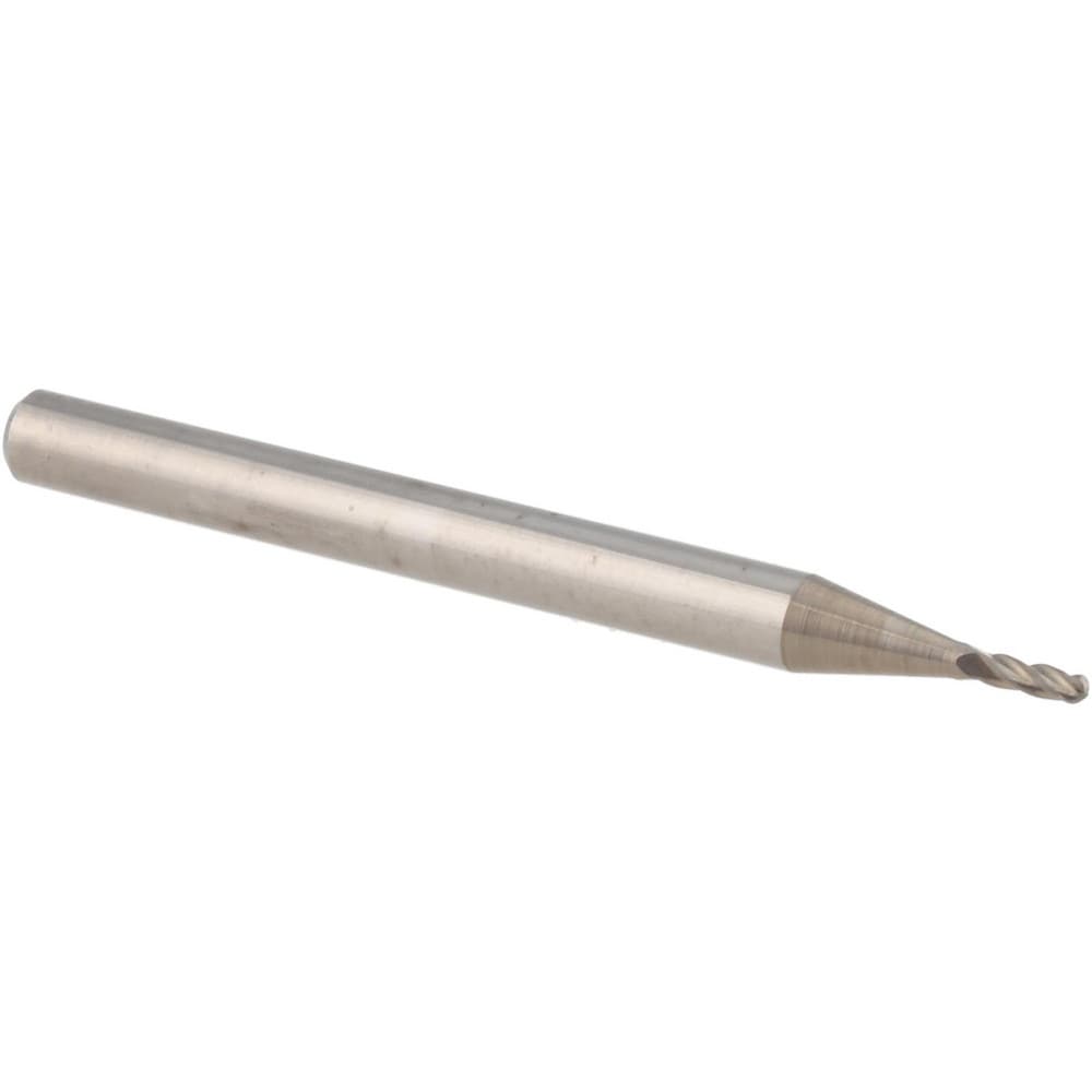 Ball End Mill: 0.0410" Dia, 0.1230" LOC, 4 Flute, Solid Carbide
