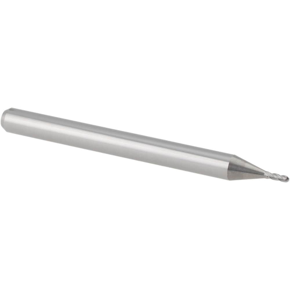 Ball End Mill: 0.0330" Dia, 0.0990" LOC, 4 Flute, Solid Carbide