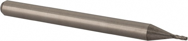 Ball End Mill: 0.0350" Dia, 0.1050" LOC, 4 Flute, Solid Carbide