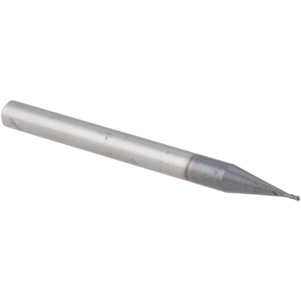 Ball End Mill: 0.0220" Dia, 0.0660" LOC, 4 Flute, Solid Carbide