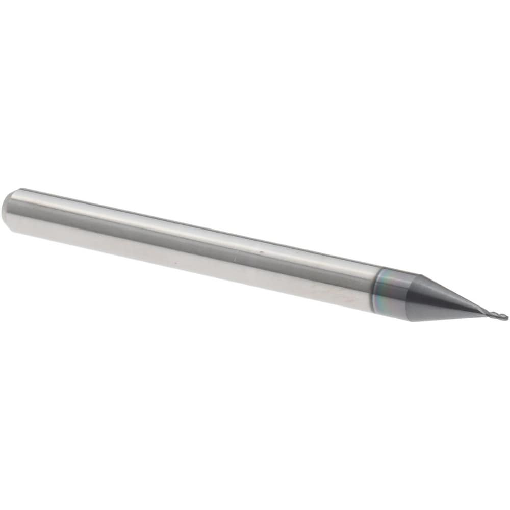 Ball End Mill: 0.0190" Dia, 0.0570" LOC, 4 Flute, Solid Carbide