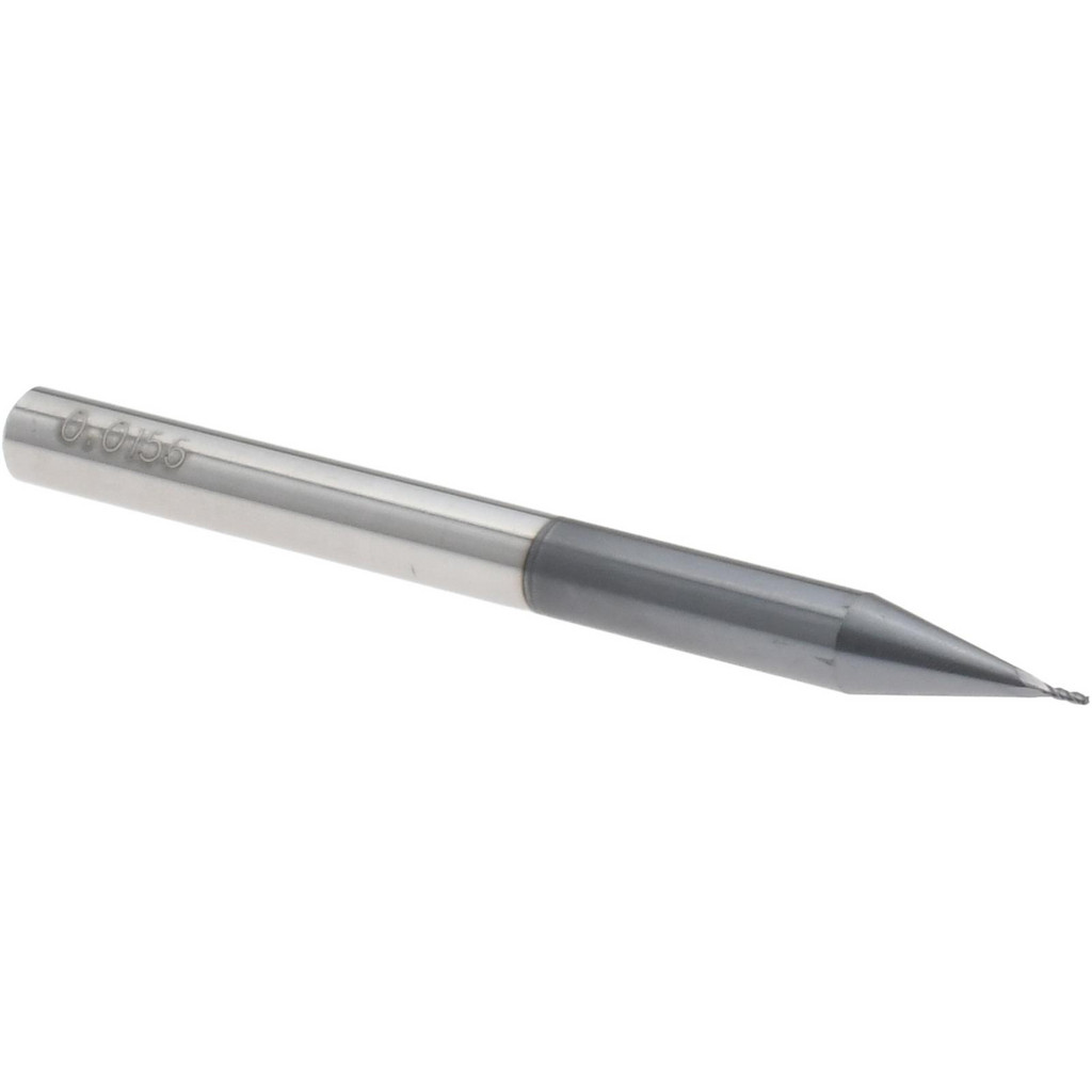 14881848 Ball End Mill: 1/64" Dia, 0.0470" LOC, 4 Flute, Solid Carbide  