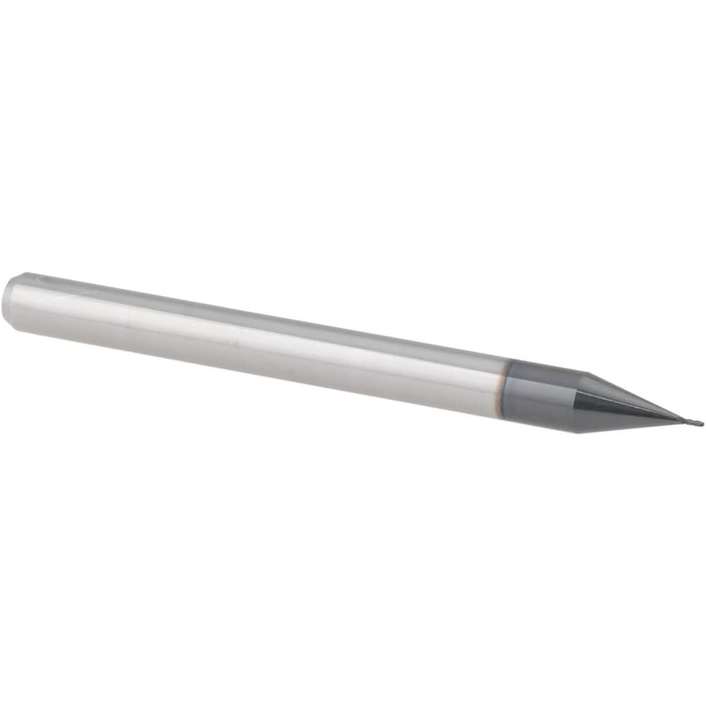 Ball End Mill: 0.0130" Dia, 0.0390" LOC, 4 Flute, Solid Carbide
