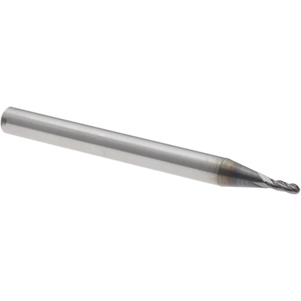 Ball End Mill: 0.0460" Dia, 0.1380" LOC, 4 Flute, Solid Carbide