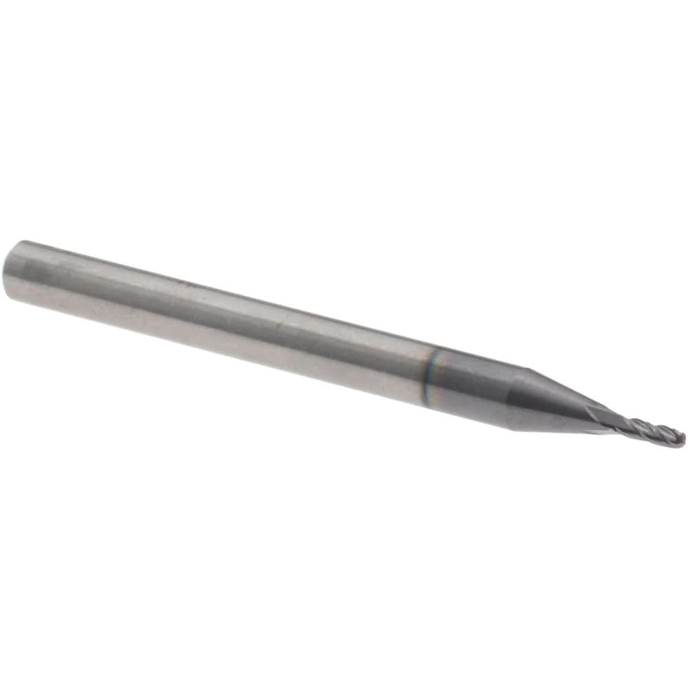 Ball End Mill: 0.0410" Dia, 0.1230" LOC, 4 Flute, Solid Carbide