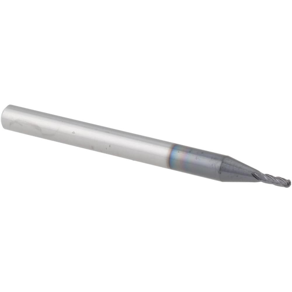 Ball End Mill: 0.0440" Dia, 0.1320" LOC, 4 Flute, Solid Carbide