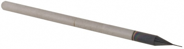 Ball End Mill: 0.01" Dia, 0.05" LOC, 3 Flute, Solid Carbide