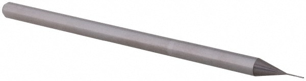 Ball End Mill: 0.01" Dia, 0.05" LOC, 3 Flute, Solid Carbide