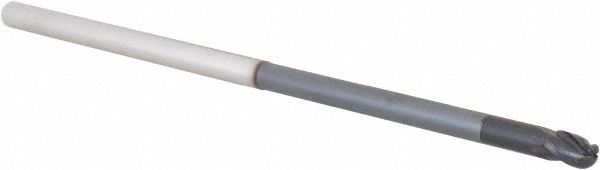 14881860 Ball End Mill: 1/4" Dia, 3/8" LOC, 3 Flute, Solid Carbide  