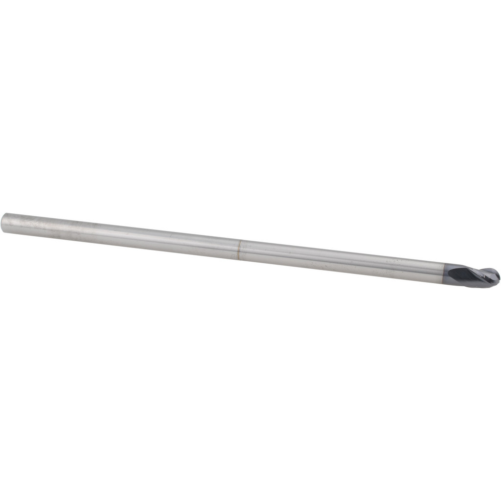14881860 Ball End Mill: 1/4" Dia, 3/8" LOC, 3 Flute, Solid Carbide  