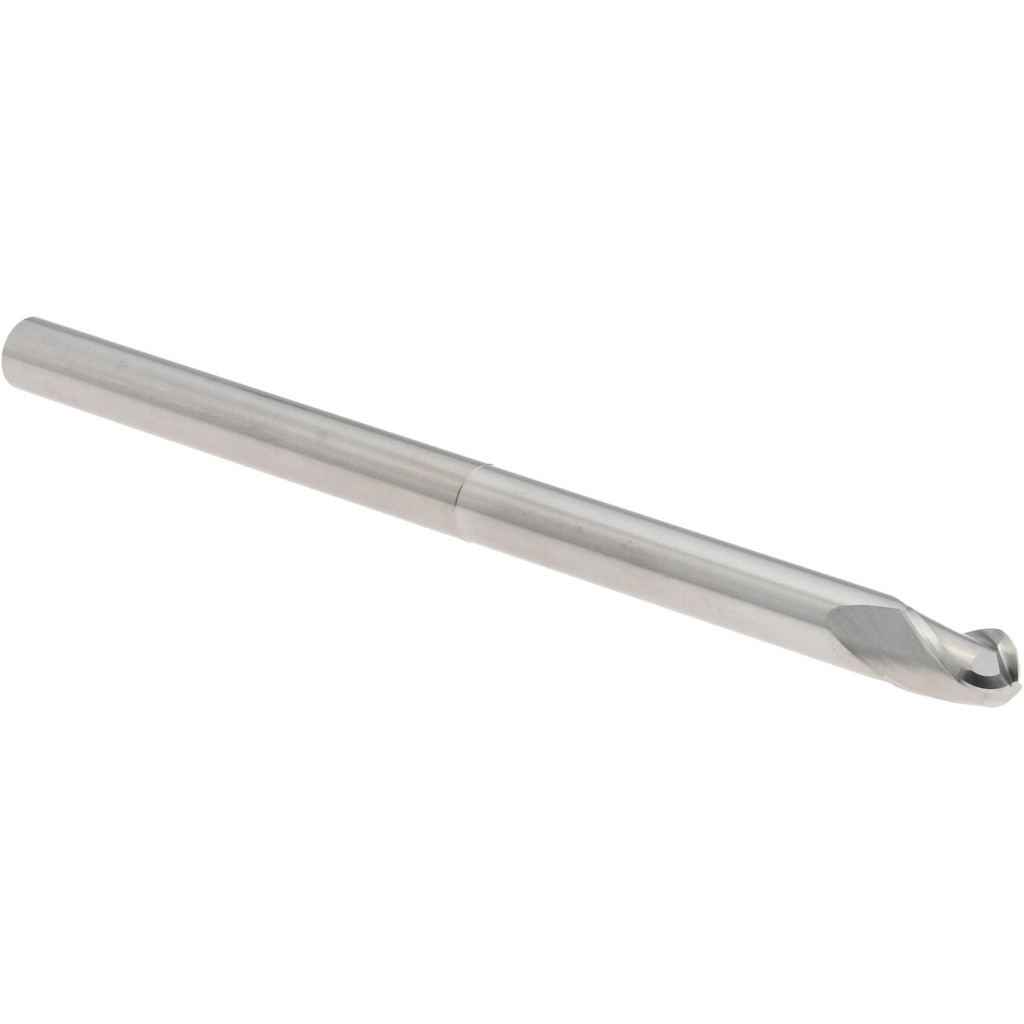 14881865 Ball End Mill: 1/4" Dia, 3/8" LOC, 3 Flute, Solid Carbide  