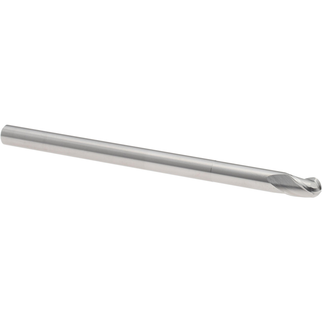 14881866 Ball End Mill: 1/4" Dia, 3/8" LOC, 3 Flute, Solid Carbide  