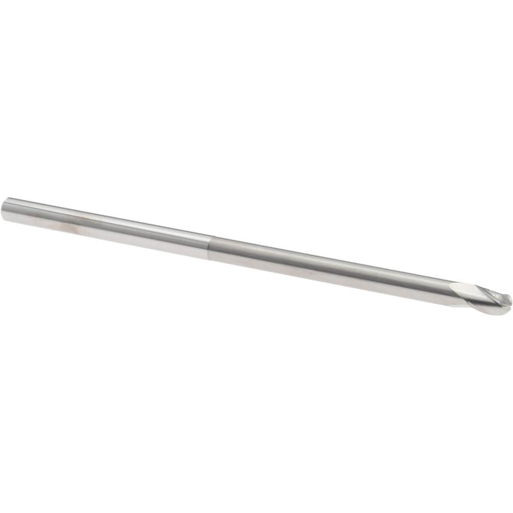 Ball End Mill: 3/16" Dia, 9/32" LOC, 3 Flute, Solid Carbide