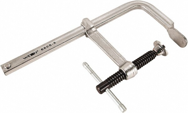 Sliding Arm Bar Clamp: 8" Max Capacity, 4" Throat Depth