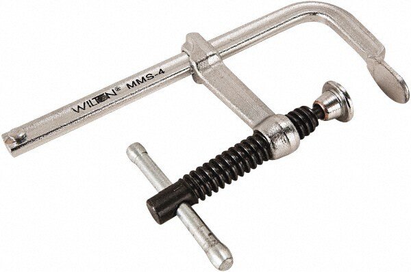 Sliding Arm Bar Clamp: 4" Max Capacity, 2-1/4" Throat Depth