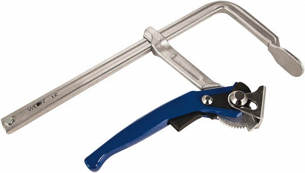 Sliding Arm Bar Clamp: 8" Max Capacity, 4" Throat Depth