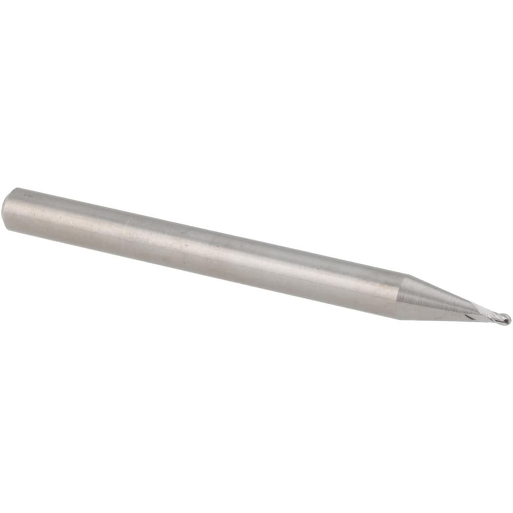 Ball End Mill: 0.0330" Dia, 0.0490" LOC, 4 Flute, Solid Carbide