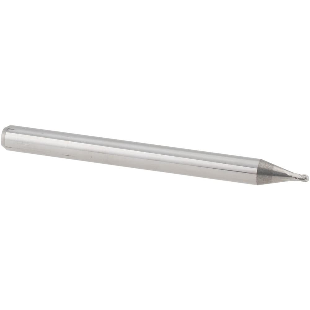 Ball End Mill: 0.0370" Dia, 0.0550" LOC, 4 Flute, Solid Carbide