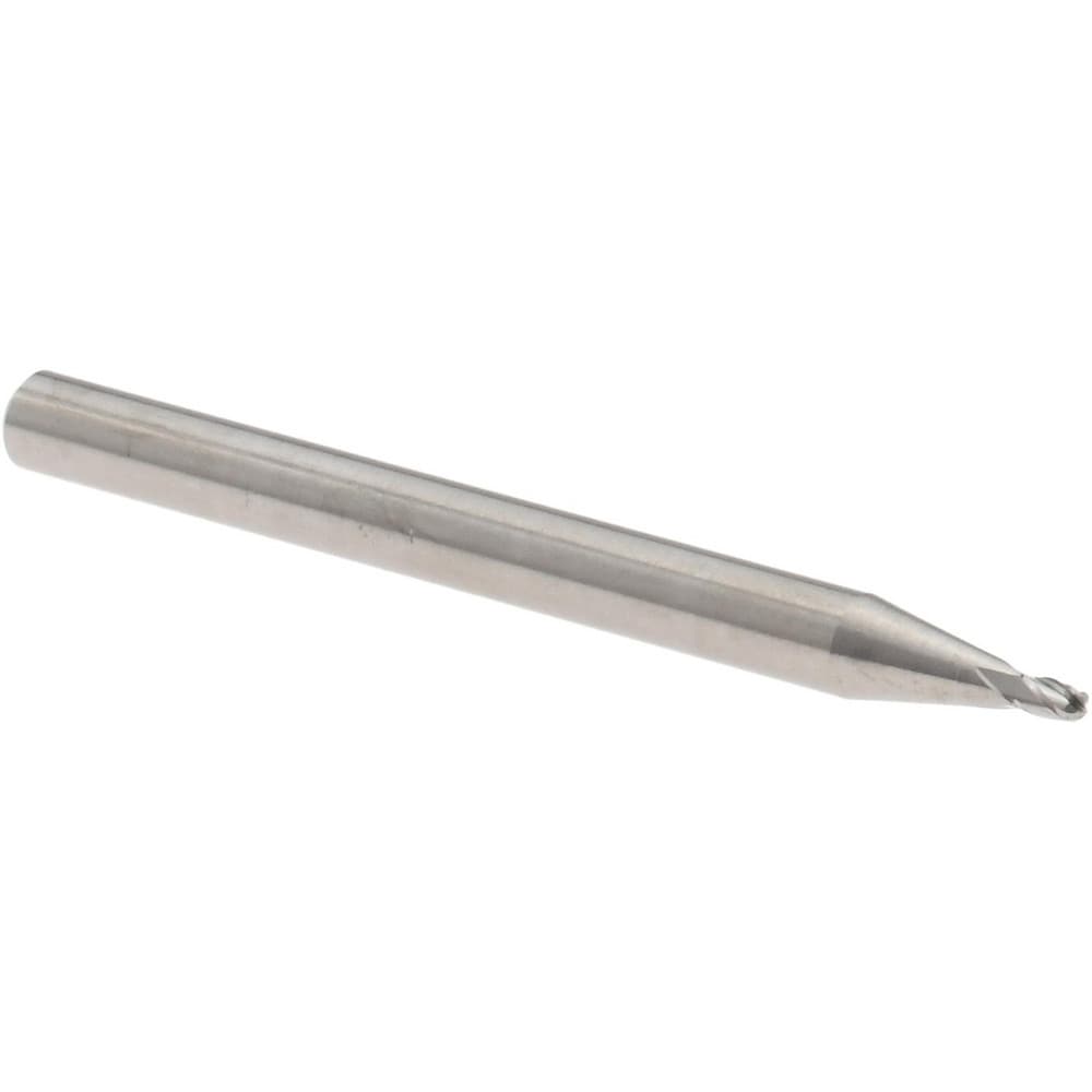 Ball End Mill: 3/64" Dia, 0.0700" LOC, 4 Flute, Solid Carbide