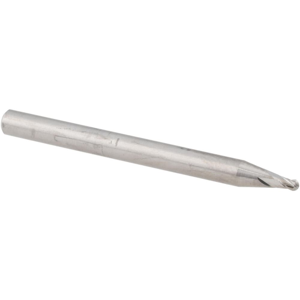 Ball End Mill: 0.0550" Dia, 0.0820" LOC, 4 Flute, Solid Carbide