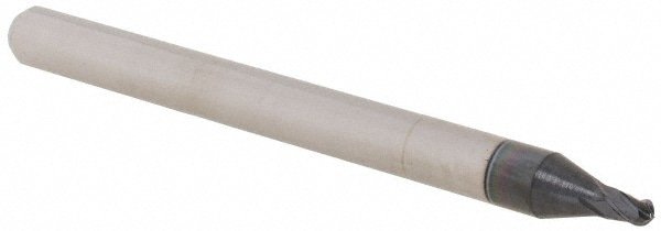 Ball End Mill: 0.055" Dia, 0.082" LOC, 4 Flute, Solid Carbide