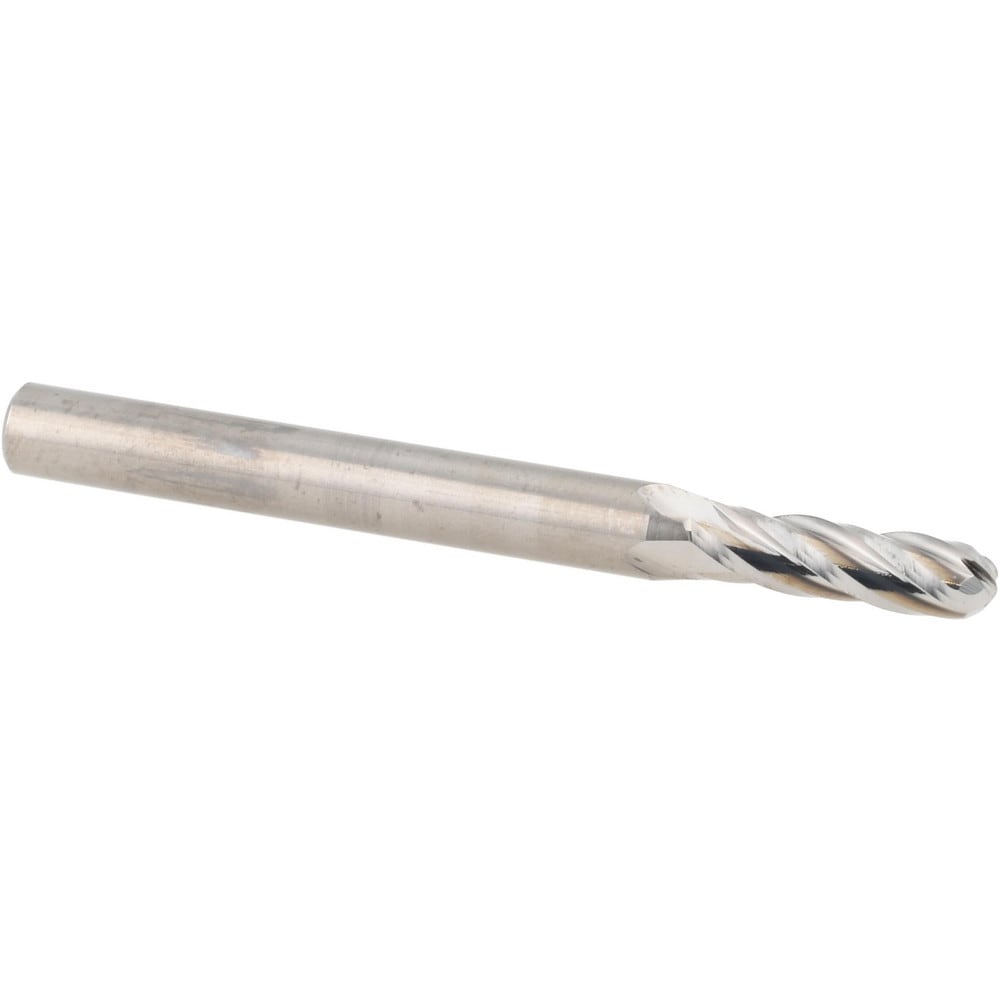 Ball End Mill: 5/32" Dia, 0.5620" LOC, 4 Flute, Solid Carbide