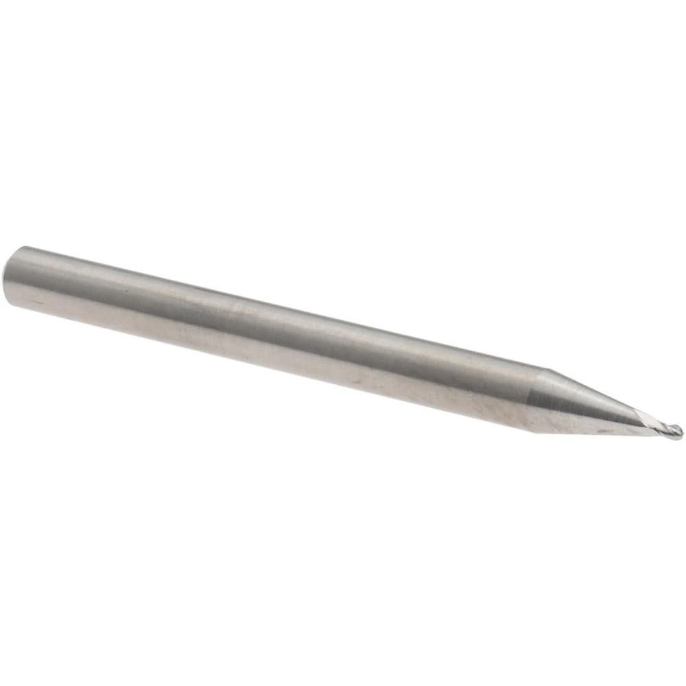 Ball End Mill: 0.0300" Dia, 0.0450" LOC, 4 Flute, Solid Carbide
