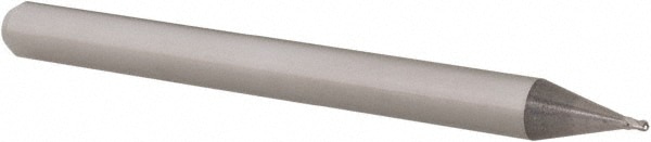Ball End Mill: 0.024" Dia, 0.036" LOC, 4 Flute, Solid Carbide