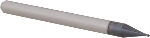 Ball End Mill: 0.023" Dia, 0.035" LOC, 4 Flute, Solid Carbide