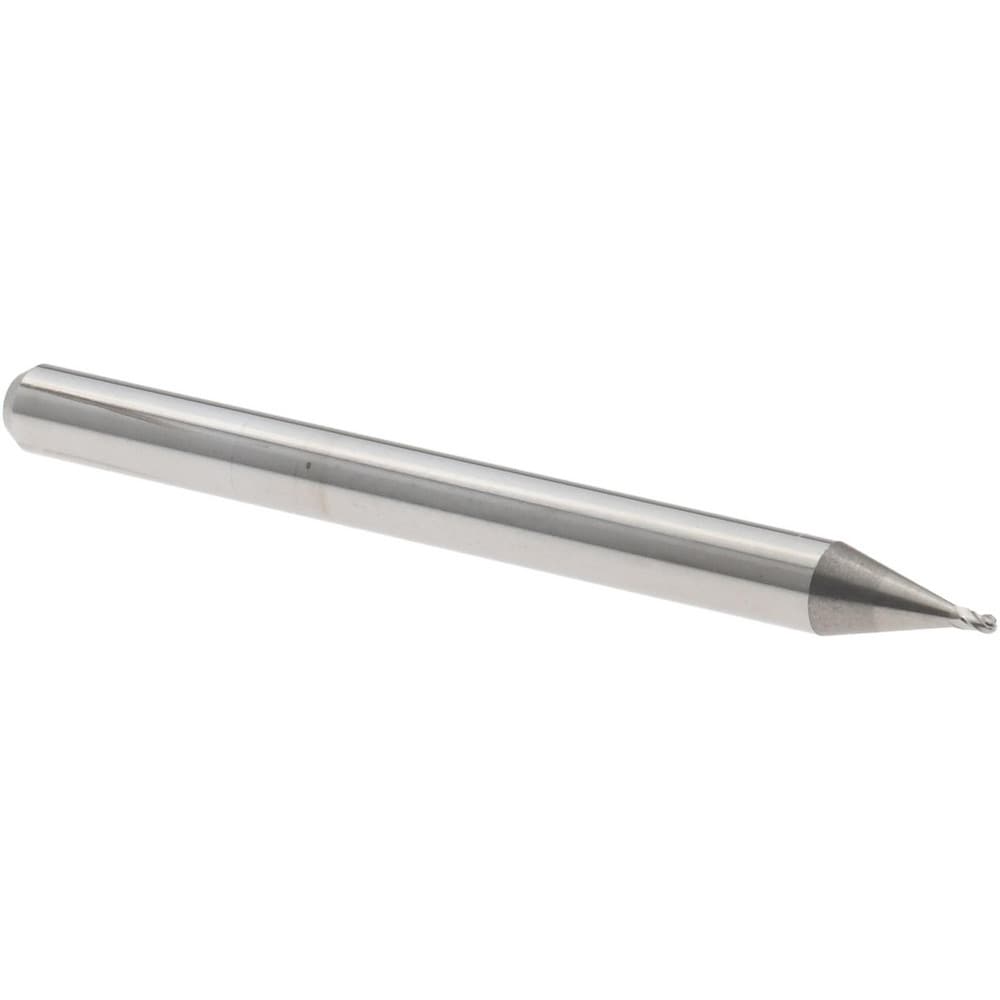 Ball End Mill: 0.0270" Dia, 0.0410" LOC, 4 Flute, Solid Carbide