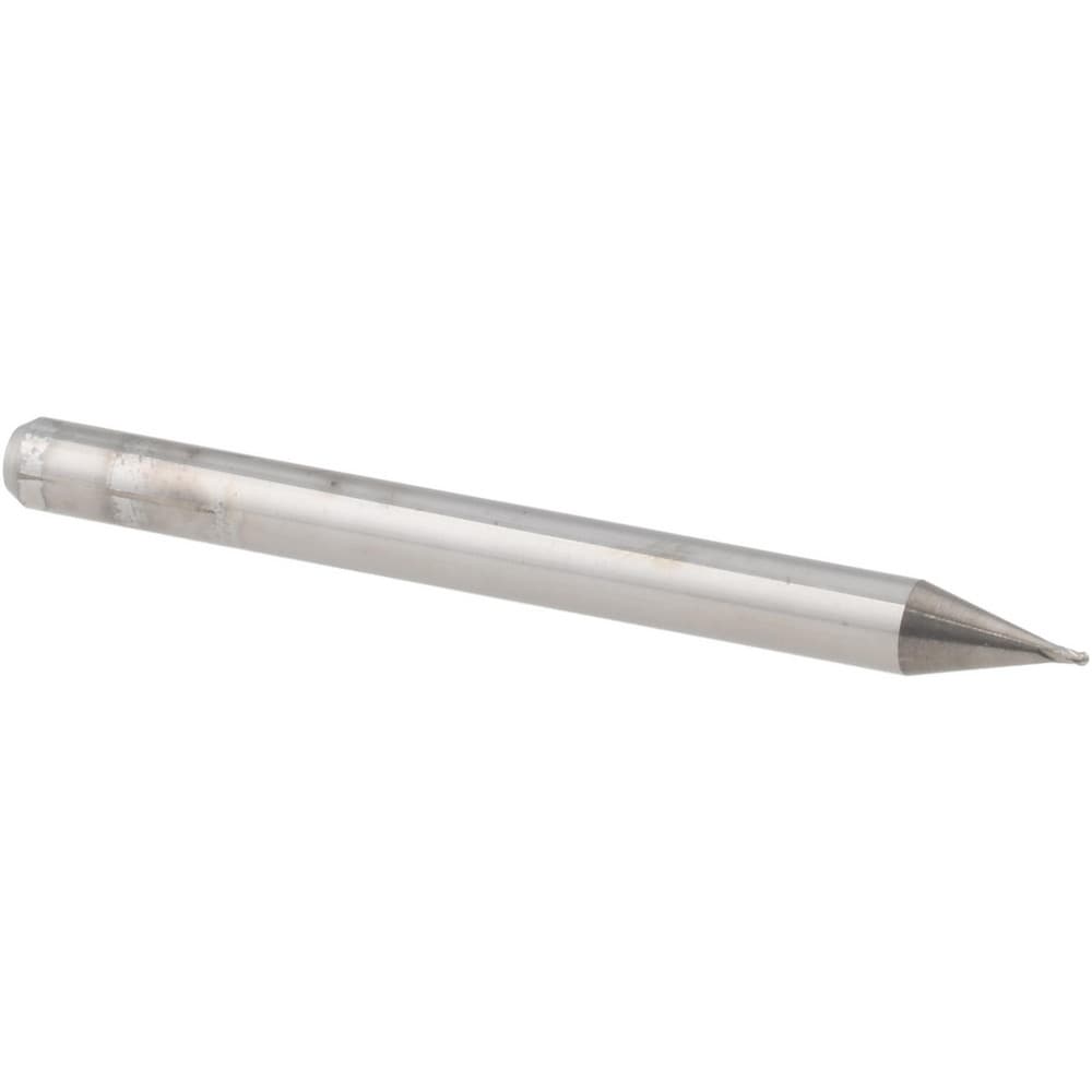 Ball End Mill: 0.0210" Dia, 0.0310" LOC, 4 Flute, Solid Carbide