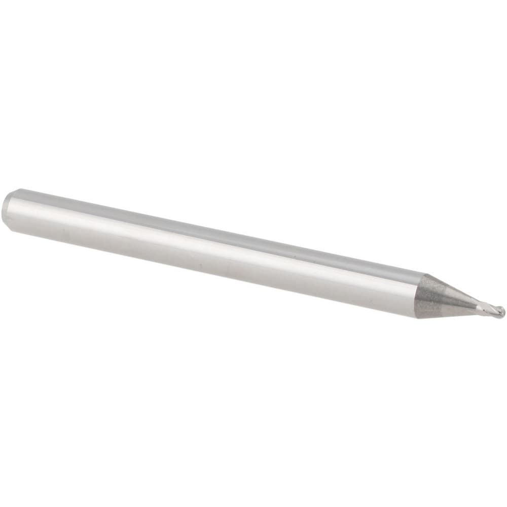 Ball End Mill: 0.0360" Dia, 0.0540" LOC, 4 Flute, Solid Carbide