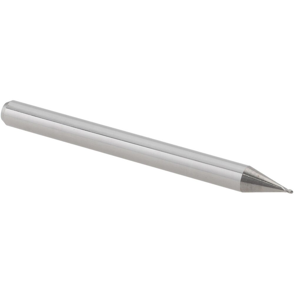 Ball End Mill: 0.0190" Dia, 0.0290" LOC, 4 Flute, Solid Carbide
