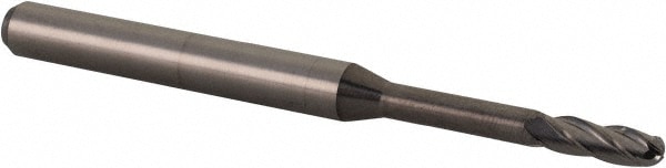 Accupro 14797515 Ball End Mill: 0.0938" Dia, 0.279" LOC, 4 Flute, Solid Carbide 