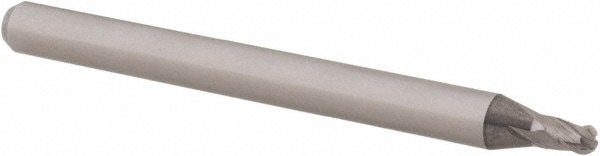 Ball End Mill: 0.07" Dia, 0.105" LOC, 4 Flute, Solid Carbide