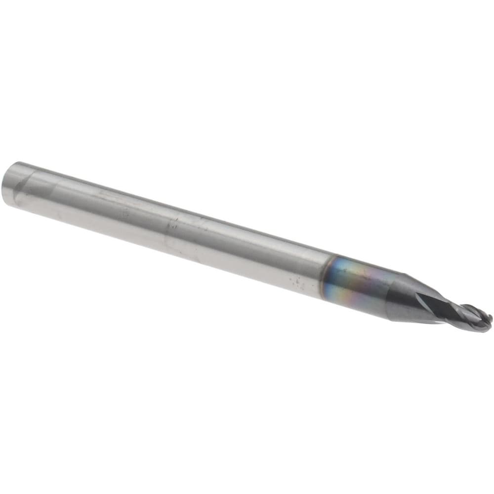 Ball End Mill: 0.0650" Dia, 0.0970" LOC, 4 Flute, Solid Carbide
