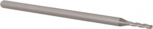 Accupro 14797478 Ball End Mill: 0.0625" Dia, 0.312" LOC, 3 Flute, Solid Carbide 