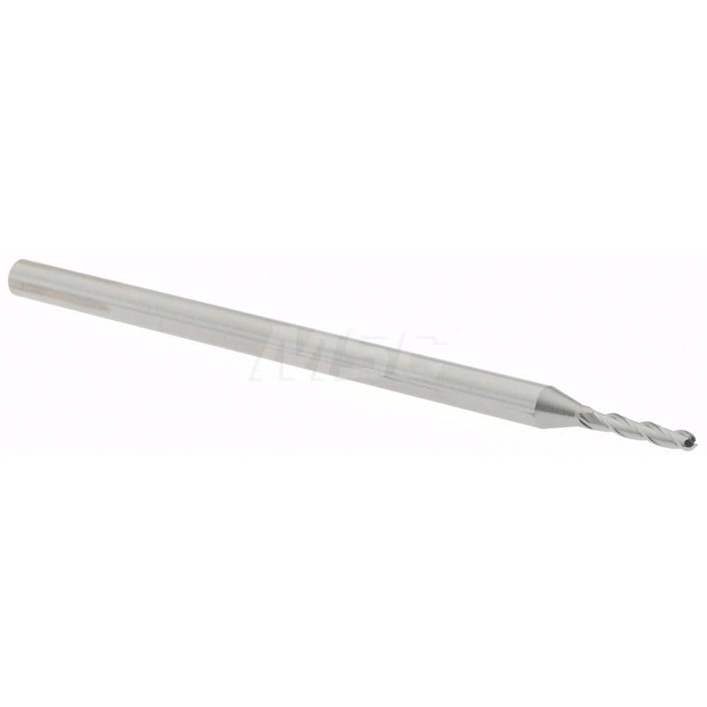 Ball End Mill: 0.06" Dia, 0.312" LOC, 3 Flute, Solid Carbide