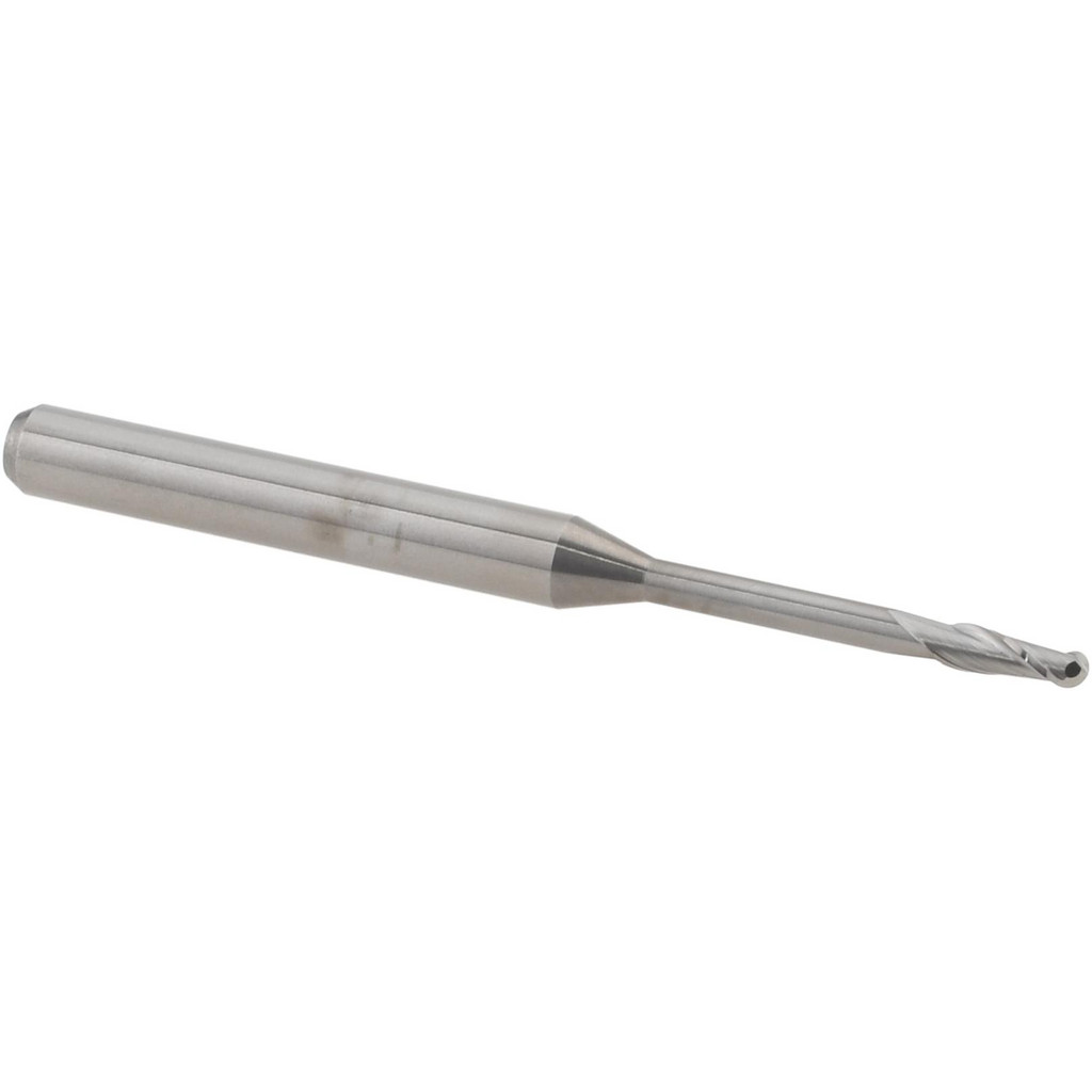 14797440 Ball End Mill: 1/16" Dia, 0.1860" LOC, 2 Flute, Solid Carbide  