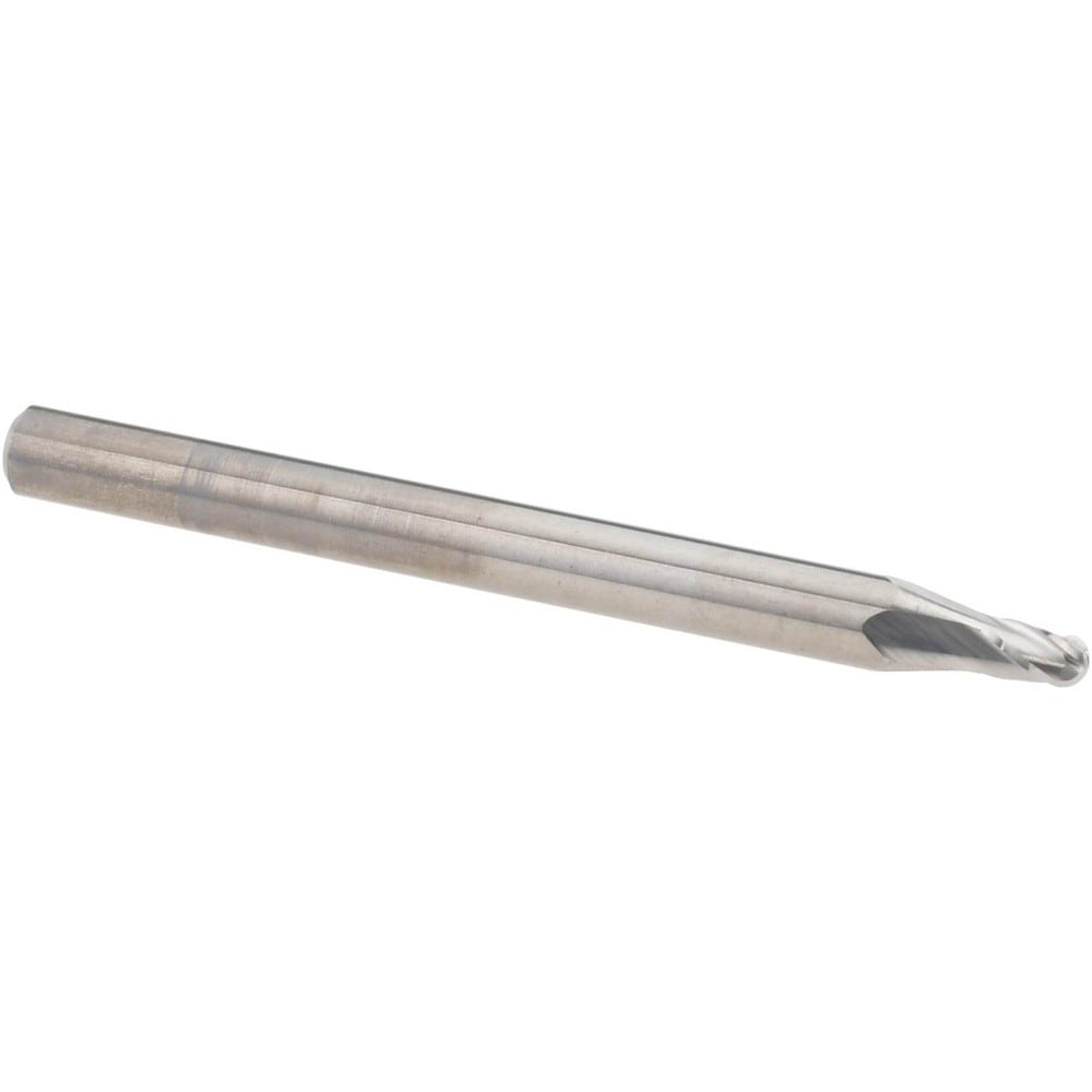 Ball End Mill: 5/64" Dia, 0.1170" LOC, 4 Flute, Solid Carbide