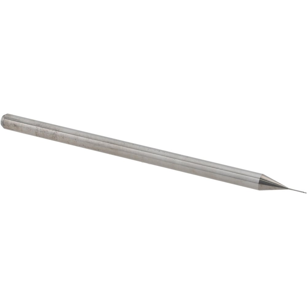 Ball End Mill: 0.0100" Dia, 0.0150" LOC, 3 Flute, Solid Carbide