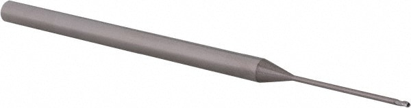 Ball End Mill: 0.0312" Dia, 0.046" LOC, 3 Flute, Solid Carbide
