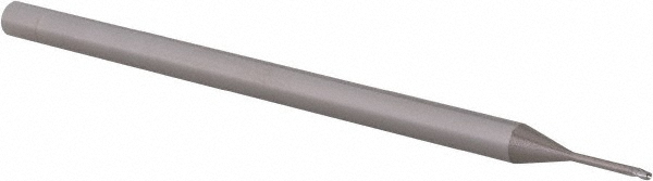 14881897 Ball End Mill: 1/32" Dia, 0.0460" LOC, 3 Flute, Solid Carbide  