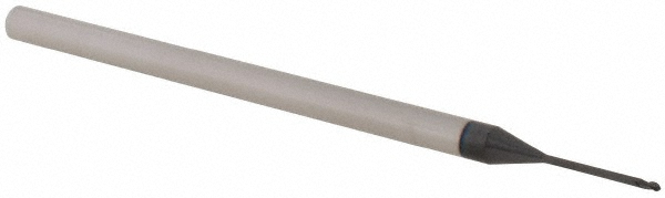 Accupro AP61729620 Ball End Mill: 0.03" Dia, 0.045" LOC, 3 Flute, Solid Carbide 